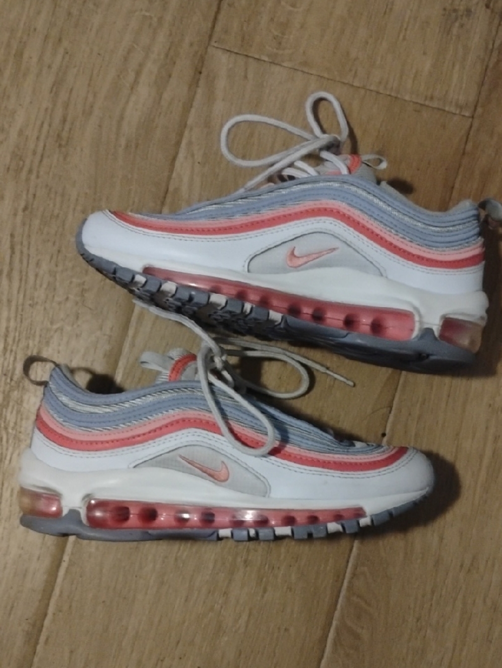 Nike Women's White, Pink & Light Blue Air Max 97 Sneakers